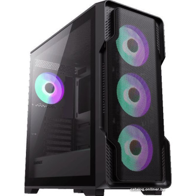 Корпус E-ATX Без БП GameMax Siege BK (Tempered Glass, Mesh сетка, 1xUSB 2.0, 1xUSB-A 3.2, HD Audio+Mic, 4x120mm ARGB Fan, VGA MAX 410mm, CPU MAX 165mm, пылевые фильтры) Black