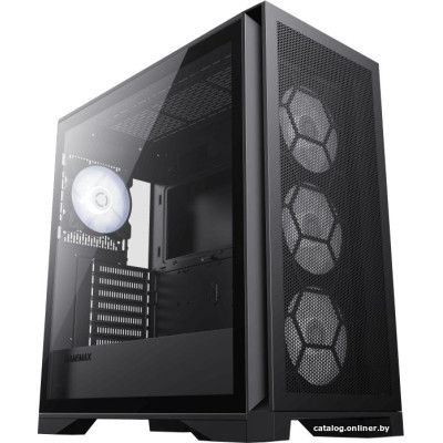 Корпус E-ATX Без БП GameMax Leader (Tempered Glass, Mesh сетка, 1xUSB 2.0, 1xUSB-A 3.2 5Гбит/с, 1xUSB-C 3.2 5Гбит, 6x120mm ARGB Fan, HD Audio+Mic, VGA MAX 410mm, CPU MAX 170mm, пылевые фильтры) Black