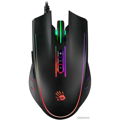Игровая мышь A4Tech Bloody Q81 Curve (полноразмерная игровая мышь для ПК, проводная USB, сенсор оптический 3200 dpi, 8 кнопок, колесо с нажатием, цвет черный)