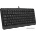 Клавиатура A4Tech Fstyler FK11 Gray (стандартная для ПК, мембранная, пластик, интерфейс подключения - USB, влагозащита, цвет серый/черный)