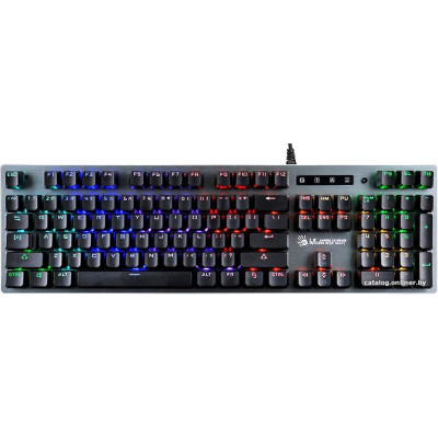 Клавиатура A4Tech Bloody B765 (игровая для ПК, механическая, Light Strike Green, металлическая верхняя панель, интерфейс подключения - USB, подсветка, цвет серый)