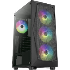 Корпус ATX Без БП Aerocool Falcon-G-BK-v2 (ACCM-PV41143.11) (Tempered Glass, 2xUSB 2.0, 2xUSB-A 3.2 5Гбит/с, 4x120 mm FA