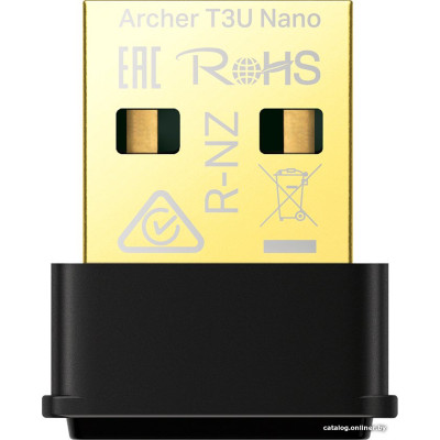 Wi-Fi Сетевой USB-адаптер TP-Link Archer T3U Nano AC1300 (USB 2.0 Type-A, 802.11ac (Wi-Fi 5), до 1267 Mbps, цвет черный) RTL