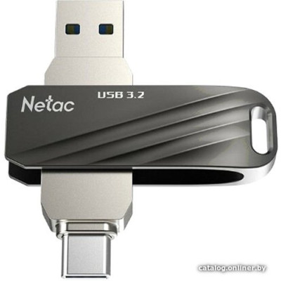 USB3.2 128Gb Netac US11 (NT03US11C-128G-32BK) / USB 3.2 Gen 1 Type-A/Type-C (5 Гбит/сек) / раскладной корпус / Черный