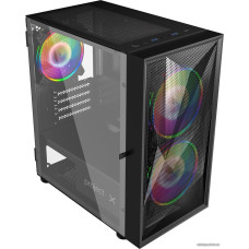 Корпус MicroATX Без БП Project X HYPERION (Tempered Glass+дверца/Mesh сетка, 2xUSB3.0, 1xUSB 3.2 Gen2 Type-C, 2x140mm+1x