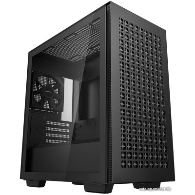 Корпус MicroATX Без БП Deepcool CH370 (R-CH370-BKNAM1-G-1) (Tempered Glass, 2xUSB-A 3.2 5Гбит/с, 1x120mm FAN, HD Audio+Mic, VGA MAX 320mm, CPU MAX 165mm, пылевые фильтры) Black