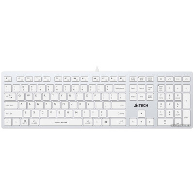 Клавиатура A4Tech Fstyler FX50 White (стандартная для ПК/для компьютеров Apple, ножничная, пластик, интерфейс подключения - USB, влагозащита, цвет белый)