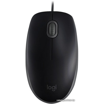 Мышь Logitech M110 Silent (910-005502) (полноразмерная мышь для ПК/для компьютеров Apple, проводная USB, сенсор оптический 1000 dpi, 3 кнопки, колесо с нажатием, цвет черный)
