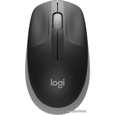 Мышь беспроводная Logitech M190 (910-005905/910-005923) (полноразмерная мышь для ПК, радио, сенсор оптический 1000 dpi, 3 кнопки, колесо с нажатием, цвет серый/черный)