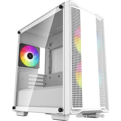Корпус MicroATX Без БП Deepcool CC360 WH ARGB (R-CC360-WHAPM3-G-1) (Tempered Glass, 2xUSB 2.0, 1xUSB-A 3.2 5Гбит/с, 3x120mm ARGB Fan, HD Audio+Mic, 2x3.5