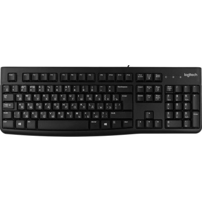 Клавиатура Logitech K120 Black (920-002583) USB (EN/RU, офисная для ПК, интерфейс подключения - USB, цвет черный)