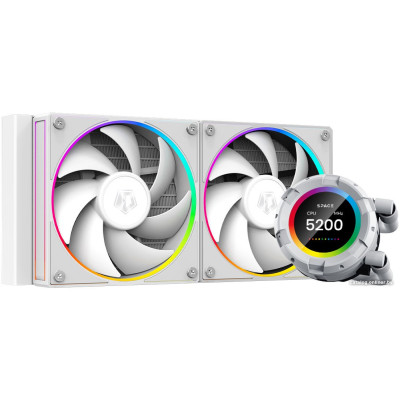 Система водяного охлаждения ID-Cooling SL240 White / LGA2066/2011/1700/1200/1151/1150/1155/1156 AMD AM5/AM4 / 2*120mm FDB / Pump 2100RPM±10% / LCD Display / White