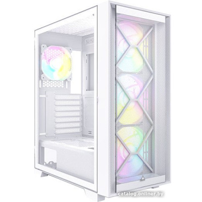 Корпус ATX Без БП Montech AIR 1000 Premium (MNT-A1000P-W) (Tempered Glass, 1xUSB 2.0, 2xUSB-A 3.2 5Гбит/с, 3x140mm ARGB Fan+120mm ARGB Fan, HD Audio+Mic, VGA MAX 340mm, CPU MAX 170mm, пылевые фильтры) White / Сменная передняя панель (стекло