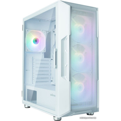 Корпус ATX Без БП Zalman i3 Neo (Tempered Glass, 1xUSB 2.0, 2xUSB-A 3.2 5Гбит/с, 4x120mm многоцветный FAN, HD Audio+Mic, VGA MAX 355mm, CPU MAX 160mm, пылевые фильтры) White