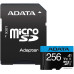 Micro SDXC 256 Gb ADATA Premier (AUSDX256GUICL10A1-RA1) (256 ГБ, класс 10, UHS-I (класс U1), чтение: 85 МБ/с) RETAIL с адаптером
