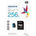 Micro SDXC 256 Gb ADATA Premier (AUSDX256GUICL10A1-RA1) (256 ГБ, класс 10, UHS-I (класс U1), чтение: 85 МБ/с) RETAIL с адаптером