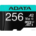 Micro SDXC 256 Gb ADATA Premier Pro (AUSDX256GUI3V30SA2-RA1) (256 ГБ, класс 10, UHS-I (класс U3), чтение: 100 МБ/с) RETAIL с адаптером