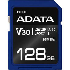 SDXC 128 Gb ADATA Premier Pro (ASDX128GUI3V30S-R) (128 ГБ, класс 10, UHS-I (класс U3), V30) RETAIL