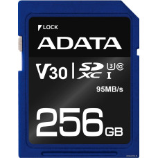 SDXC 256 Gb ADATA Premier Pro (ASDX256GUI3V30S-R) (256 ГБ, класс 10, UHS-I (класс U3), V30) RETAIL