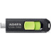 USB3.2 256Gb ADATA UC300 (ACHO-UC300-256G-RBK/GN) USB 3.2 Type-C, пластик, выдвижной механизм, черный/зеленый