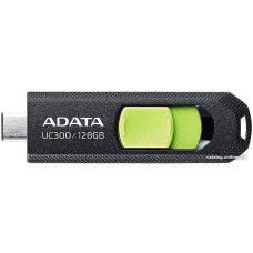 USB3.2 128Gb ADATA UC300 (ACHO-UC300-128G-RBK/GN) USB 3.2 Type-C, пластик, выдвижной механизм, черный/зеленый