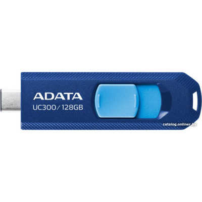 USB3.2 128Gb ADATA UC300 (ACHO-UC300-128G-RNB/BU) USB 3.2 Type-C, пластик, выдвижной механизм, синий/голубой