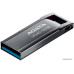 USB3.2 64Gb ADATA UR340 (AROY-UR340-64GBK) USB 3.2 Type-A, металл, без колпачка, серый