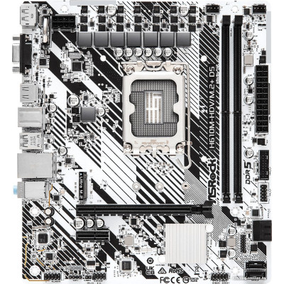 MB ASRock H610M-HDV/M.2+ D5 Soc-1700 (H610) PCI-Ex16 PCI-Ex1 M.2 1GbE LAN 2xDDR5 5600MHz+ HDMI+DP+VGA mATX RTL