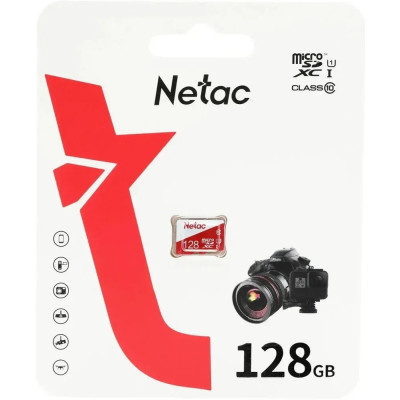 Micro SDXC 128 Gb Netac (NT02P500ECO-128G-S) (128 ГБ, класс 10, UHS-I (класс U1), чтение: 80 МБ/с)