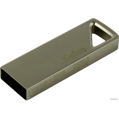 USB2.0 32Gb Netac U326 (NT03U326N-032G-20PN) USB 2.0 Type-A, металл, без колпачка, серебристый