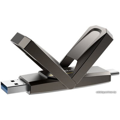 USB3.2 256Gb Netac US5 (NT03US5C-256G-32TA) USB 3.2 Gen 2 Type-A/Type-C (10 Гбит/сек), металл, с колпачком, серебристый
