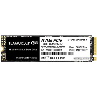 SSD M.2 2280 M PCI Express 3.0 x4 Team 2TB MP33 PRO (TM8FPD002T0C101) 3500/3000 MBps