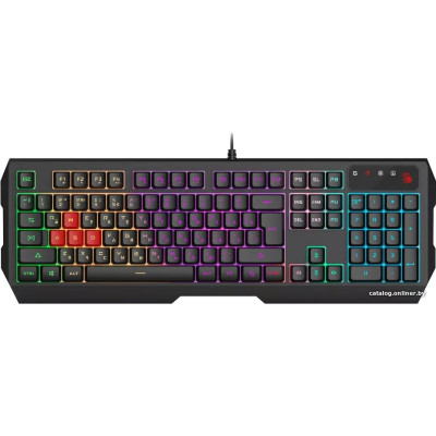Клавиатура A4Tech Bloody B140N черный USB Multimedia for gamer LED (подставка для запястий) (B140N)