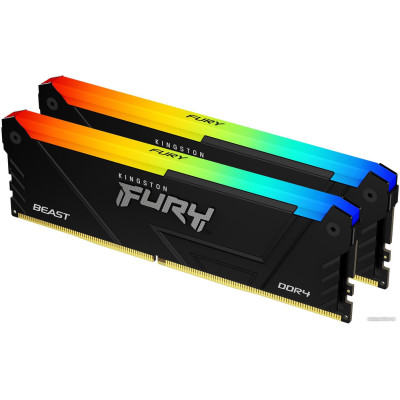 DDR4 64Gb KiTof2 PC-25600 3200MHz Kingston FURY Beast RGB (KF432C16BB2AK2/64) CL16