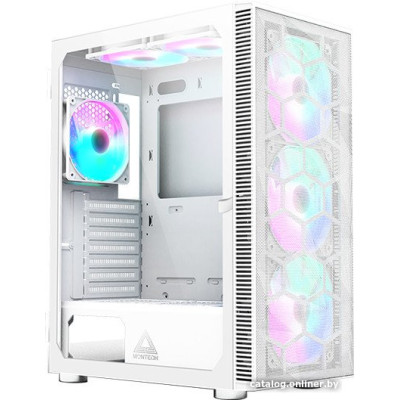 Корпус ATX Без БП Montech X3 MESH (MNT-X3M-W) (Tempered Glass, 2xUSB 2.0, 1xUSB-A 3.2 5Гбит/с, 3x140mm FRGB + 3x120mm FRGB Fan (Molex), GPU Max 305mm, CPU Cooler Max 160mm, пылевые фильтры) White