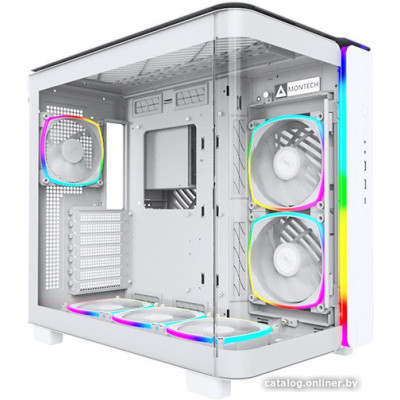 Корпус ATX Без БП Montech KING 95 PRO (MNT-K95P-W) / 2x140mm ARGB Reverse PWM + 3x120mm ARGB Reverse PWM + 1x120mm ARGB PWM Fan / GPU Max 420mm / CPU Cooler Max 175mm / TG / White / Куб / Сменная передняя панель (стекло либо сетка)