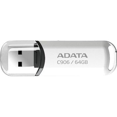 USB2.0 64Gb ADATA C906 Classic (AC906-64G-RWH), пластик, с колпачком, белый