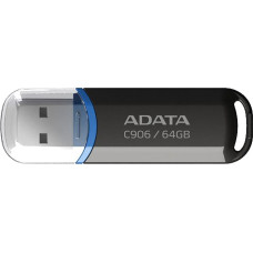 USB2.0 64Gb ADATA C906 Classic (AC906-64G-RBK), пластик, с колпачком, черный