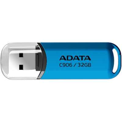 USB2.0 32Gb ADATA C906 Classic (AC906-32G-RWB), пластик, с колпачком, голубой