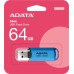 USB2.0 64Gb ADATA C906 Classic (AC906-64G-RWB), пластик, с колпачком, голубой