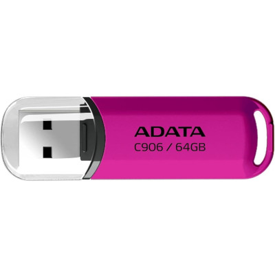 USB2.0 64Gb ADATA C906 Classic (AC906-64G-RPP), пластик, с колпачком, розовый