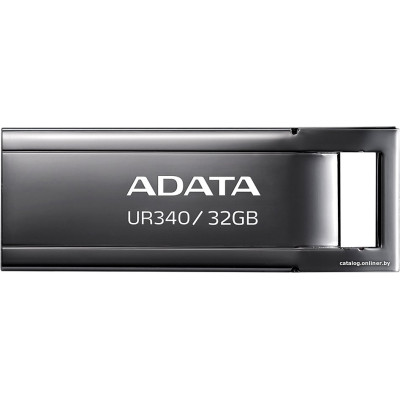 USB3.2 32Gb ADATA UR340 (AROY-UR340-32GBK) USB 3.2 Type-A, металл, без колпачка, серый