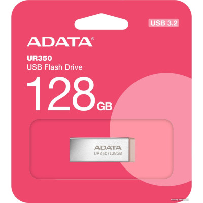 USB3.2 128Gb ADATA UR350 (UR350-128G-RSR/BG) USB 3.2 Type-A, металл, без колпачка, коричневый