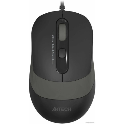 Мышь A4Tech Fstyler FM10T (ноутбучная мышь для ПК, проводная USB, сенсор оптический 1600 dpi, 3 кнопки, цвет черный/серый)