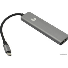 Адаптер USB-C male - HDMI-A 4K@30Hz+2*USB3.0+TF+SD+PD VCOM (CU4371)