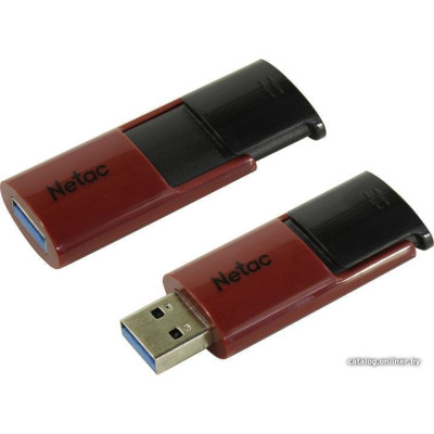 USB3.0 128Gb Netac U182 (NT03U182N-128G-30RE) USB 3.0 Type-A, пластик, выдвижной механизм, черный/красный