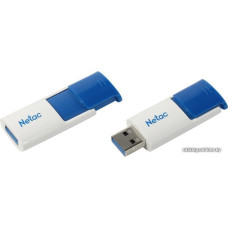 USB3.0 256Gb Netac U182 (NT03U182N-256G-30BL) USB 3.0 Type-A, пластик, выдвижной механизм, белый/синий