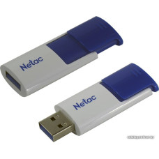 USB3.0 128Gb Netac U182 (NT03U182N-128G-30BL) USB 3.0 Type-A, пластик, выдвижной механизм, белый/синий