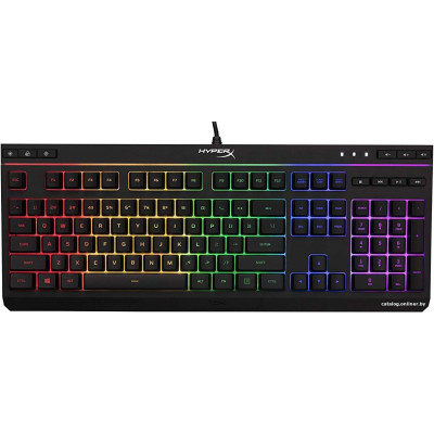Клавиатура HyperX Alloy Core RGB черный USB Multimedia for gamer LED (4P4F5AA#ABA) (игровая для ПК, мембранная, пластик, интерфейс подключения - USB-A, подсветка, влагозащита)