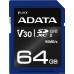 SDXC 64 Gb ADATA Premier (ASDX64GUI3V30S-R) (64 ГБ, класс 10, UHS-I) RETAIL